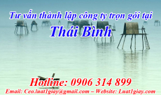 Dịch vụ Tư vấn Thủ tục Thành lập Công ty tại Thái Bình giá rẻ nhất